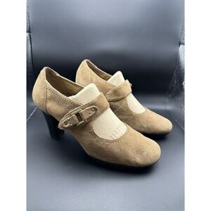 Aerosoles Brown Suede Momento Mary‎ Jane Heeled Pump Size 9.5